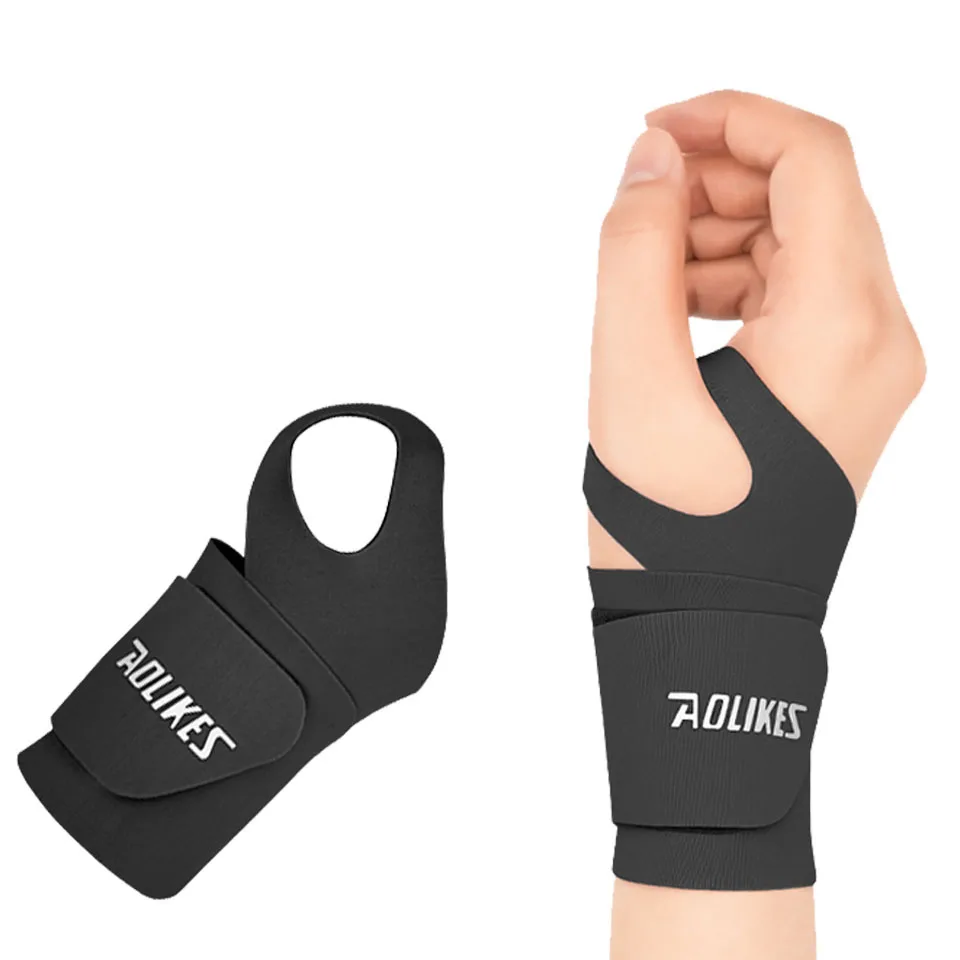 AOLIKES Ultradünne und weiche Handgelenkbandage für Männer und Frauen, verstellbare Handgelenkstütze für Basketball, Tennis, Badminton