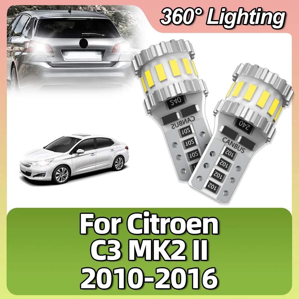 

For Citroen C3 MK2 II 2010 2011 2012 2013 2014 2015 2016 Car Led T10 W5W Canbus Interior Dome Door Parking LIcense Plate White