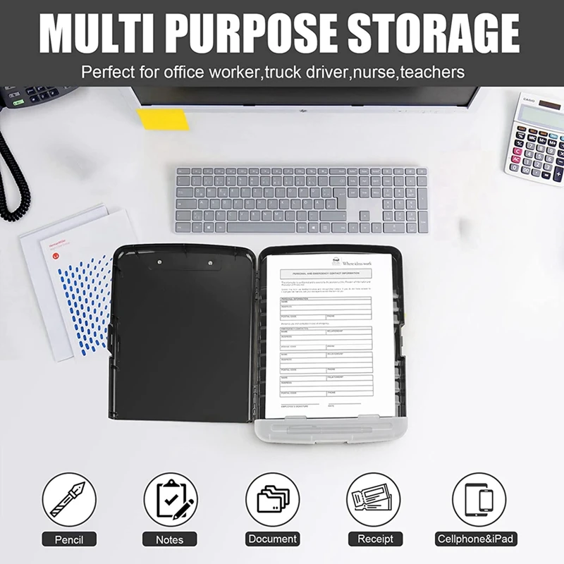 Папка для бумаг с хранилищем, черная Зажимная доска, Детские доски для кормления X 11 с хранилищем и держателем ручки