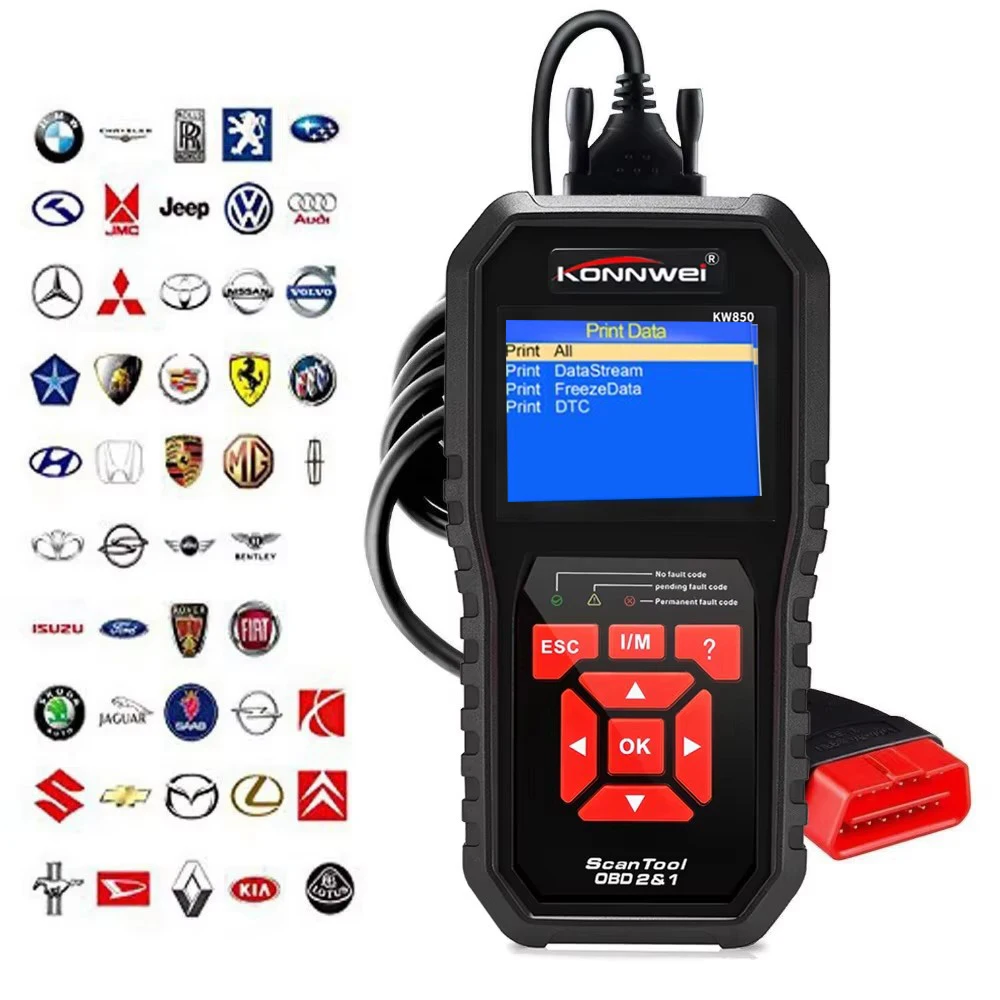 

Профессиональный сканер OBD2 Автомобильный диагностический инструмент KW850 OBD II и EOBD считыватель кодов OBD диагностический инструмент для всех автомобилей после 1996 года
