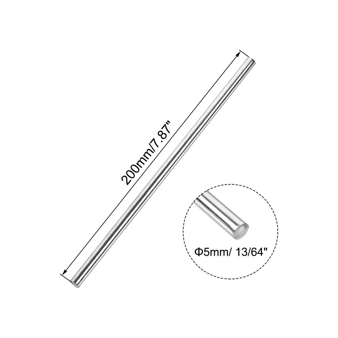 Lot De 5 Tiges Rondes En Acier Inoxydable 304 - 6 Mm X 200 Mm - Barres Solides Argentées Pour Modélisme Et DIY