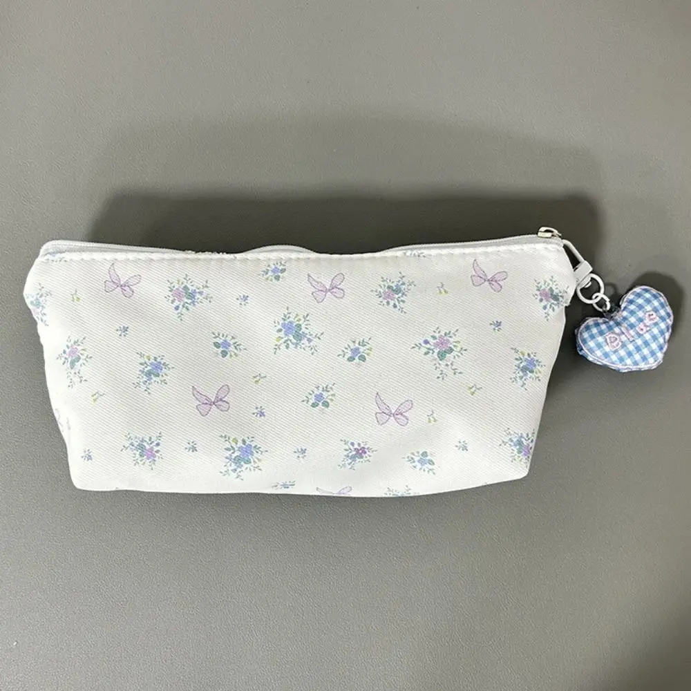 High Quality Lace Bowknot Floral Pattern Pen Bag Large Capacity Multifunctional Pencil Case Stationery Bag School Office