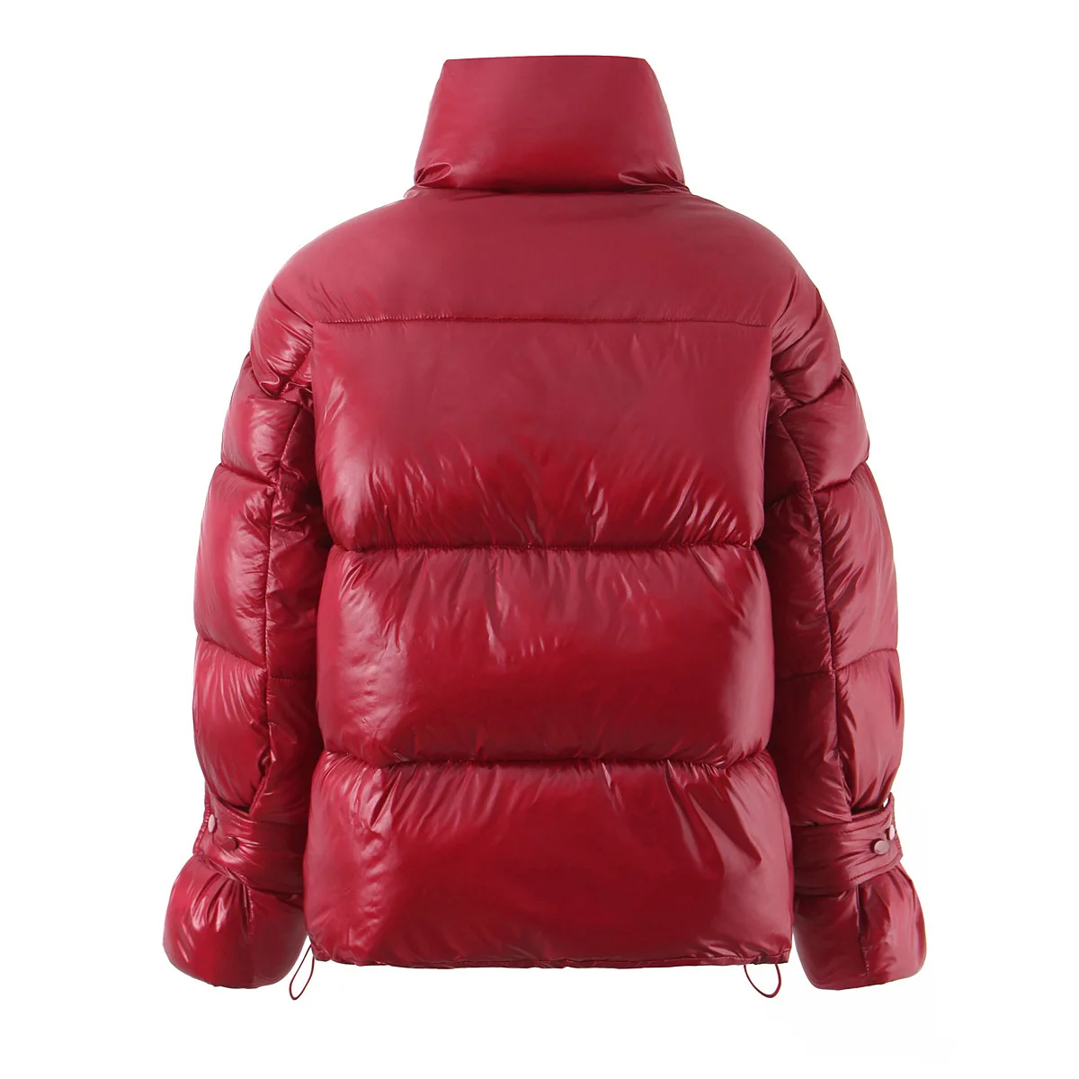 Autumn Winter Fashion Simple Stand Collar COAT Double Zipper Parkas Warm Stylish Long Sleeve Coat Women Loose Fit Puffer Jacket