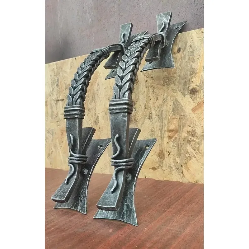 Wrought Iron Door Handles Natural Style Traditional High Durability Paint Finish Elegant Fence and Door Hardware Accessories