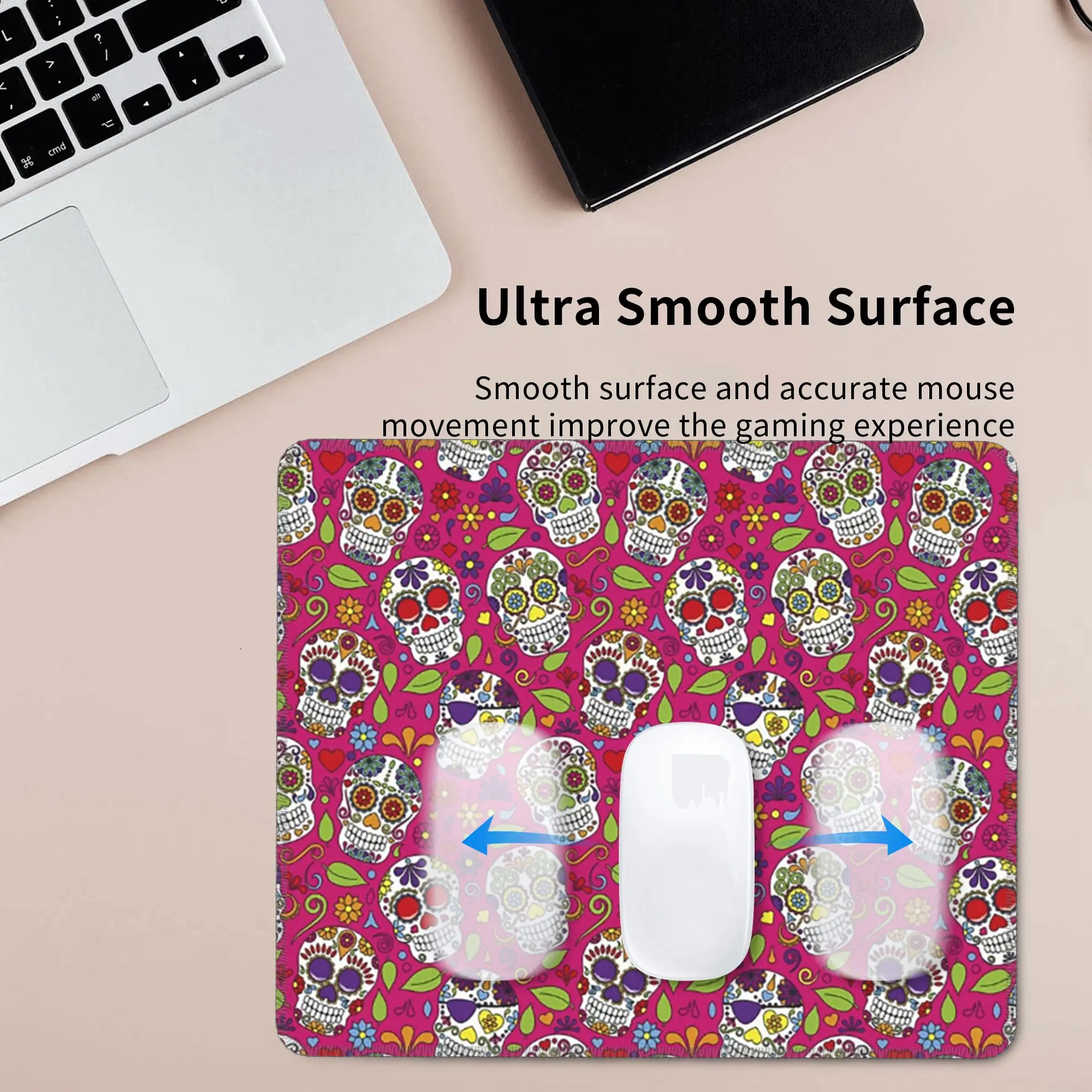 Sugar Skull Mexican Flower Halloween Day Of The Dead Mouse Pad Computer Keyboard Mouse Mat Gamer PC Laptop Desk Mat Table Mats