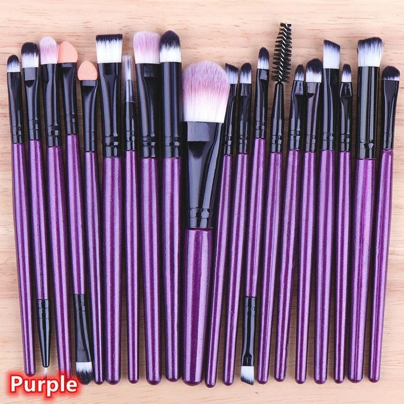 20PCS Makeup Brushes Set Professional Plastic Handle Foundation Eyeshadow Make Up Brushes
