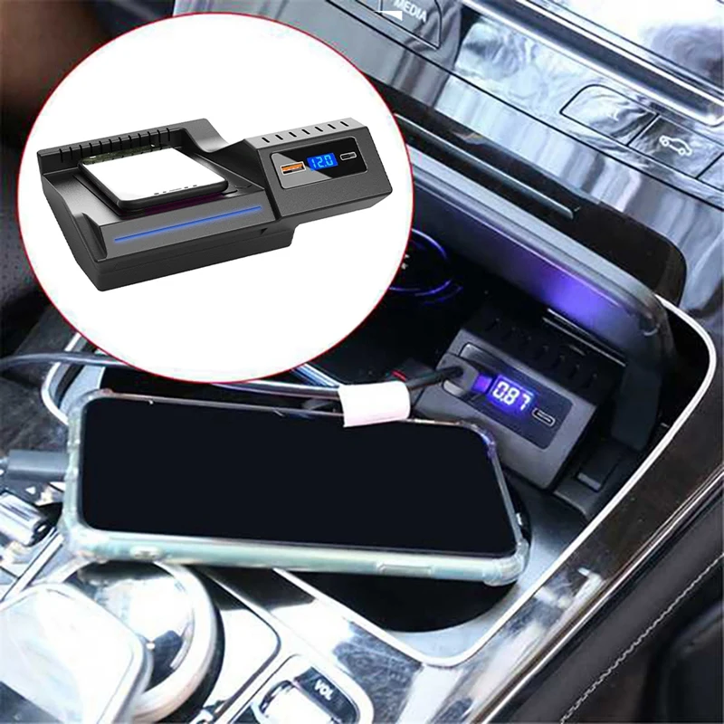 Car Wireless Charger Phone Charging Fast Wireless Charging Panel Parts Component For Mercedes Benz W205 AMG AMG GLC C Class GLC