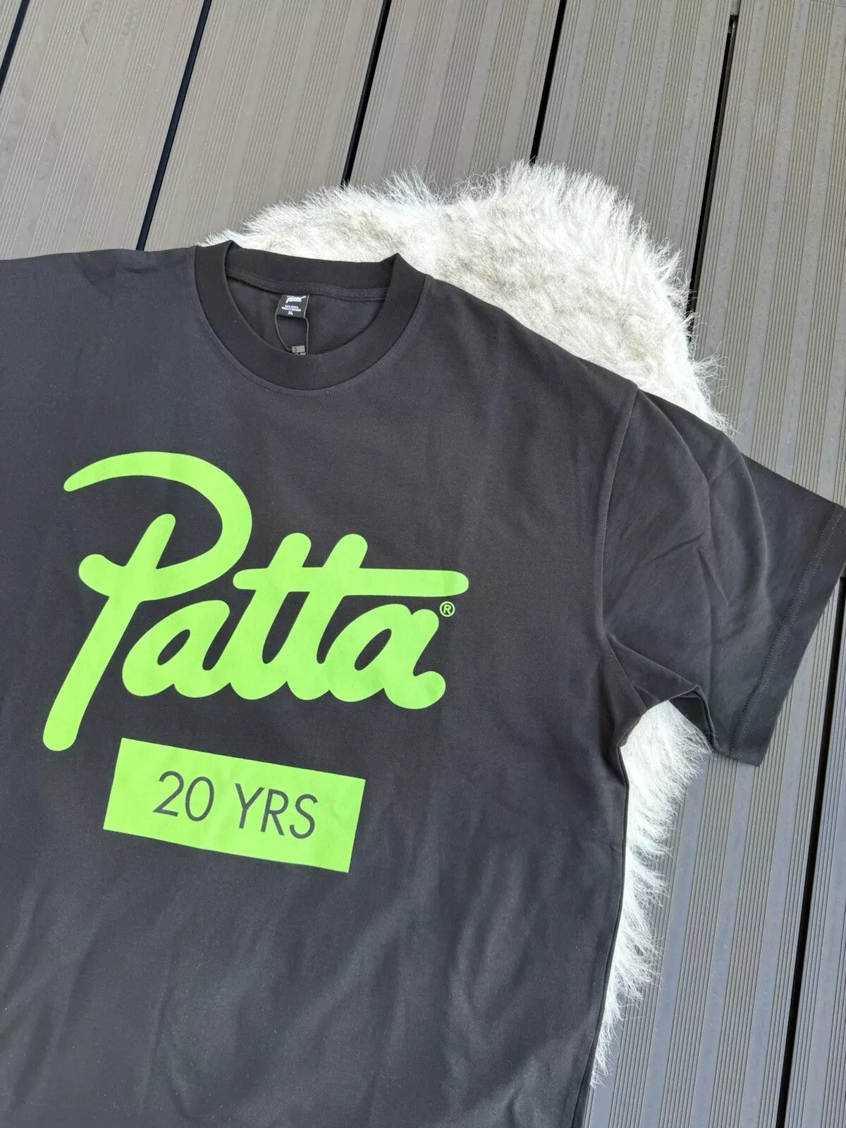 PATTA Chlorophyll 20 Years Anniv T-shirt Black Unisex Fashion Street Wear Pure Cotton Skin-friendly Soft Breathable Sports