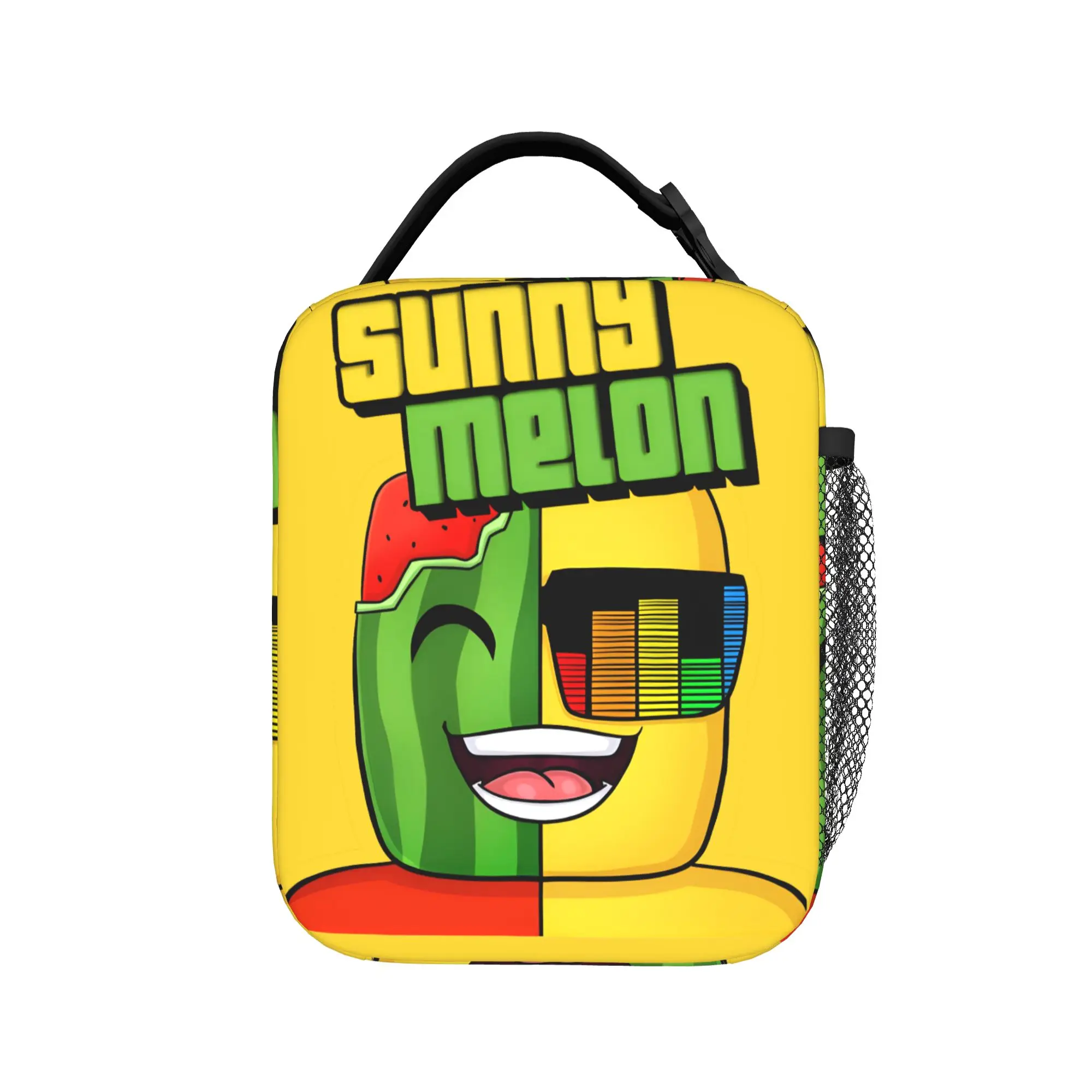 Sunny And Melon Split Half Face Combined Portrait Lunch Bag Retro Lunch Box For Girl Boy Cooler Bag Waterproof Tote Food Bags