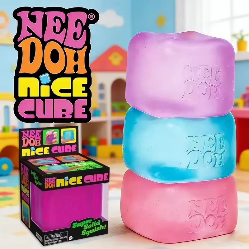 NeeDoh Trending Jellyfish & Cube Squish Toy, Soft Jelly Squeeze Stress Relief Fidget Toy, Sensory NeeDoh for Kids & Adults New
