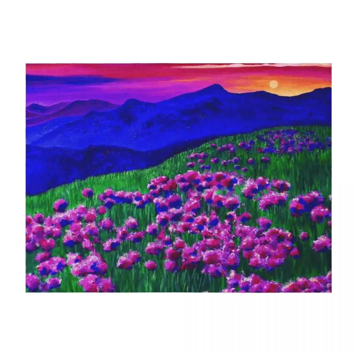 

Rainbow Sunset Soaked Mountain Landscape Throw Blanket Kid'S decorative Large Thin Blankets