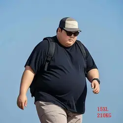 Large Size 15XL 210KG Men's T-Shirt  big size 14XL  8XL  10XL  12XL summer Short Sleeve Round Neck Loose Casual Black Gray White