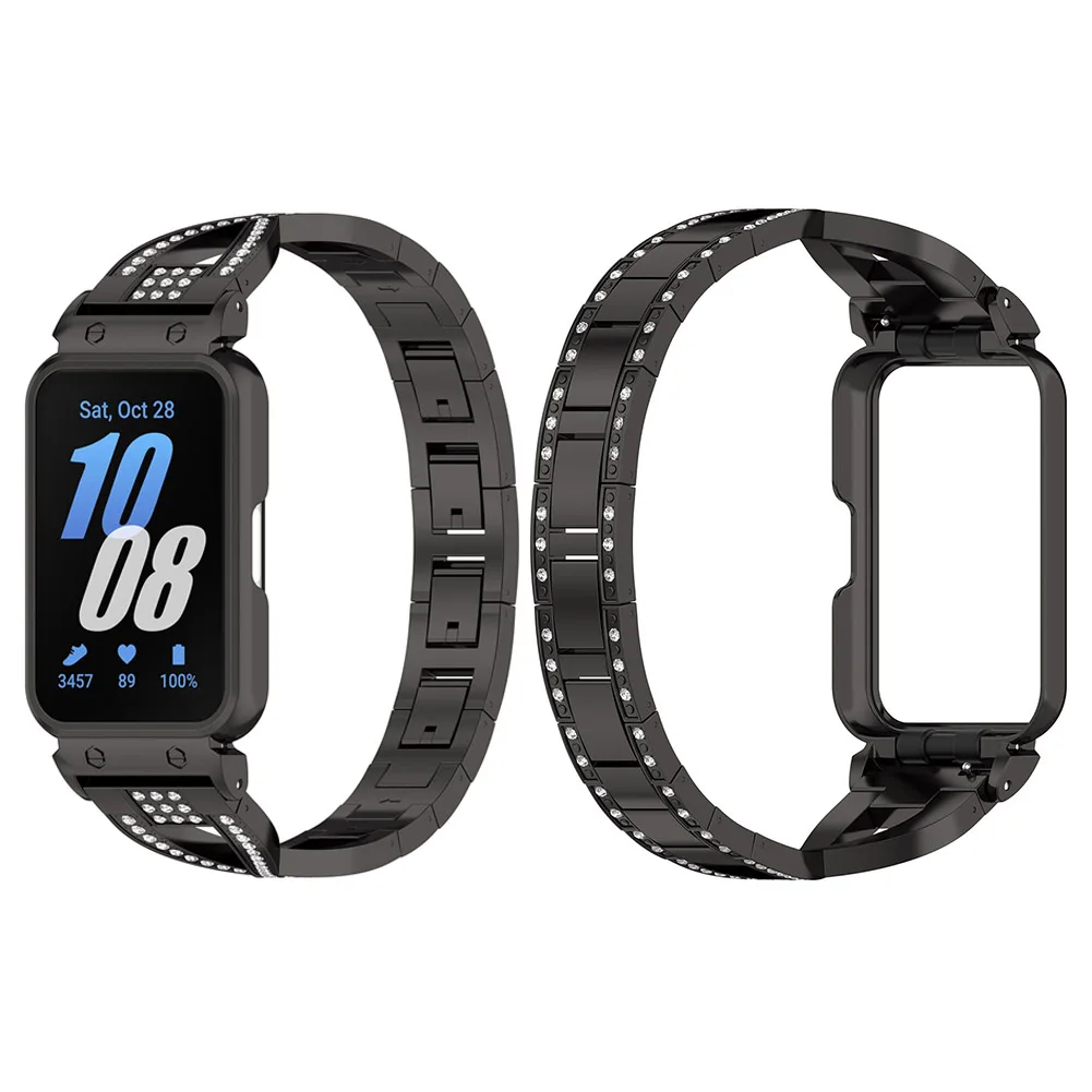 Case+Band Stainless Steel Strap Bracelet Sport Replacement Watch Strap Watch Band for Samsung Galaxy Fit 3 SM-R390