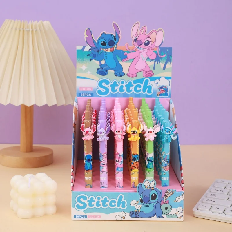 

36 шт./лот Kawaii Disney Stitch Press гелевая ручка милые 0,5 мм синие чернила ручки для подписи рекламный подарок школьные принадлежности