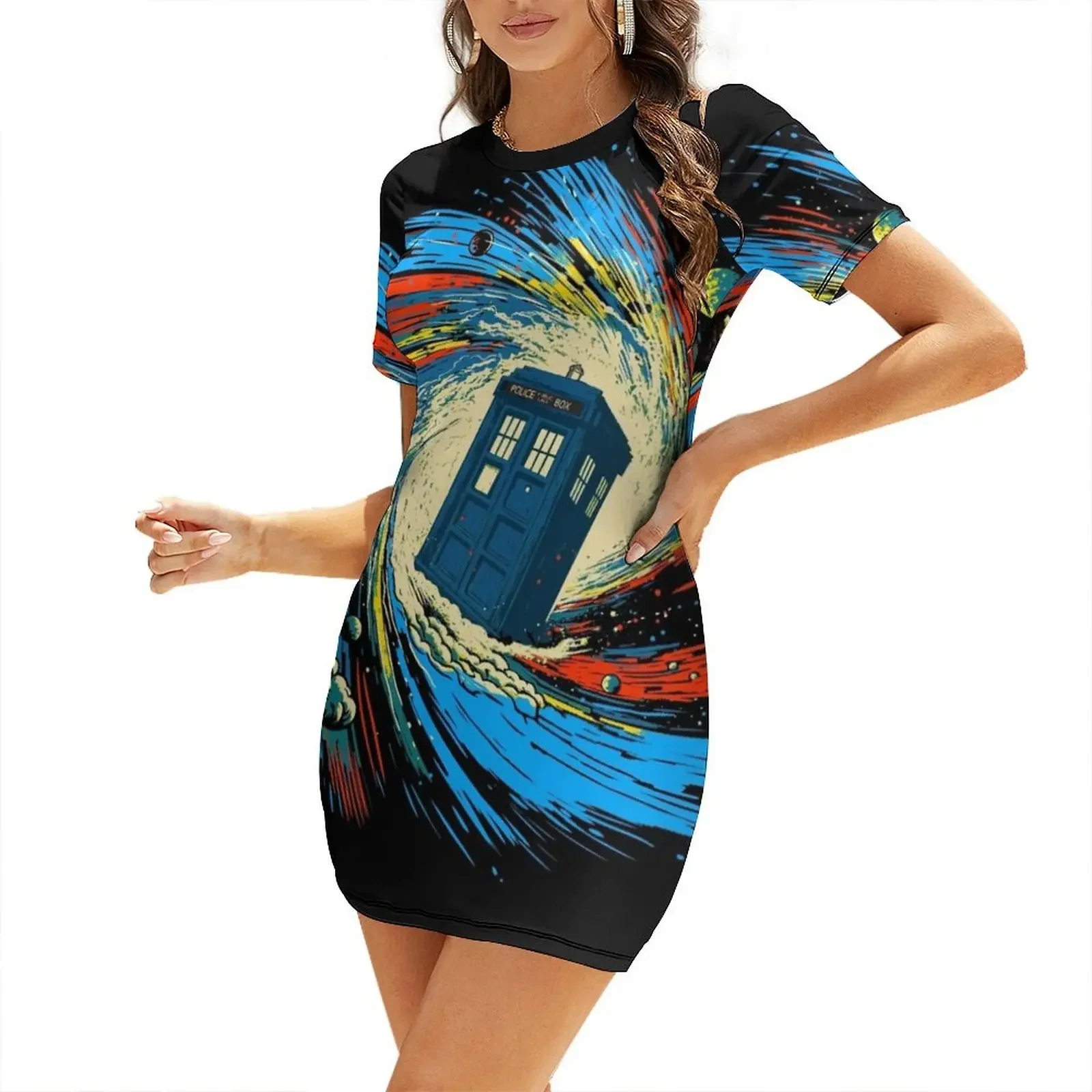 

Space and time vortex Short-Sleeved Dress luxury dress summer clothes wedding dresses for woman birthday dresses for women Dress