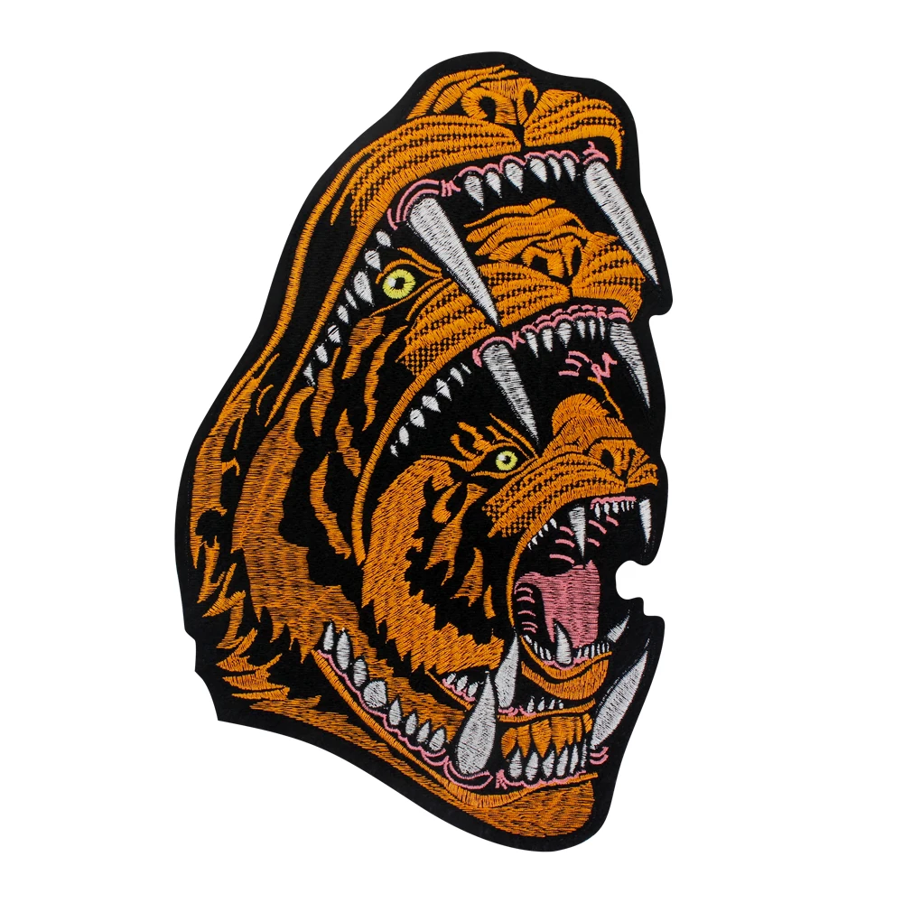 Tiger Dragon Snake Patches Iron on Rose Microphone Embroidery Badge for Clothing DIY Garment Applique Decor