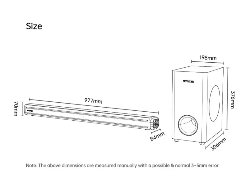 High-quality music speaker intelligent sound system, AC 100V~ 240V 2.1 channel