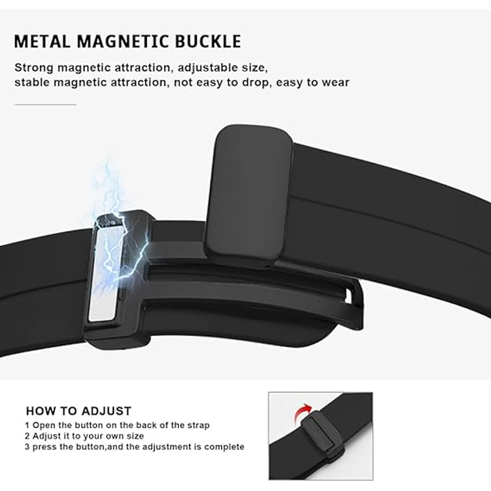 Silicone Strap For Apple watch Band 45mm 44mm 41mm 49mm 42mm 46mm Magnetic Bracelet correa iWatch Series 9 8 10 7 SE 6 5 Ultra 2