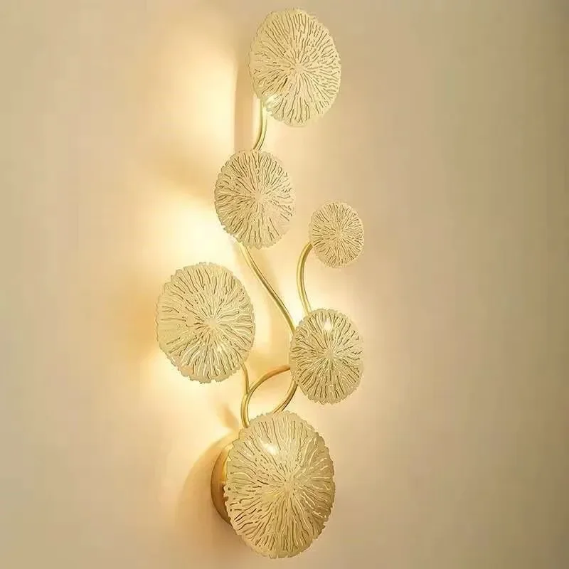 Modern Wall Lamp Lotus Leaf Sconce for Bathroom LED Lights LOFT Decor with Industrial Bedroom Bedside Indoor Lighting Fixture