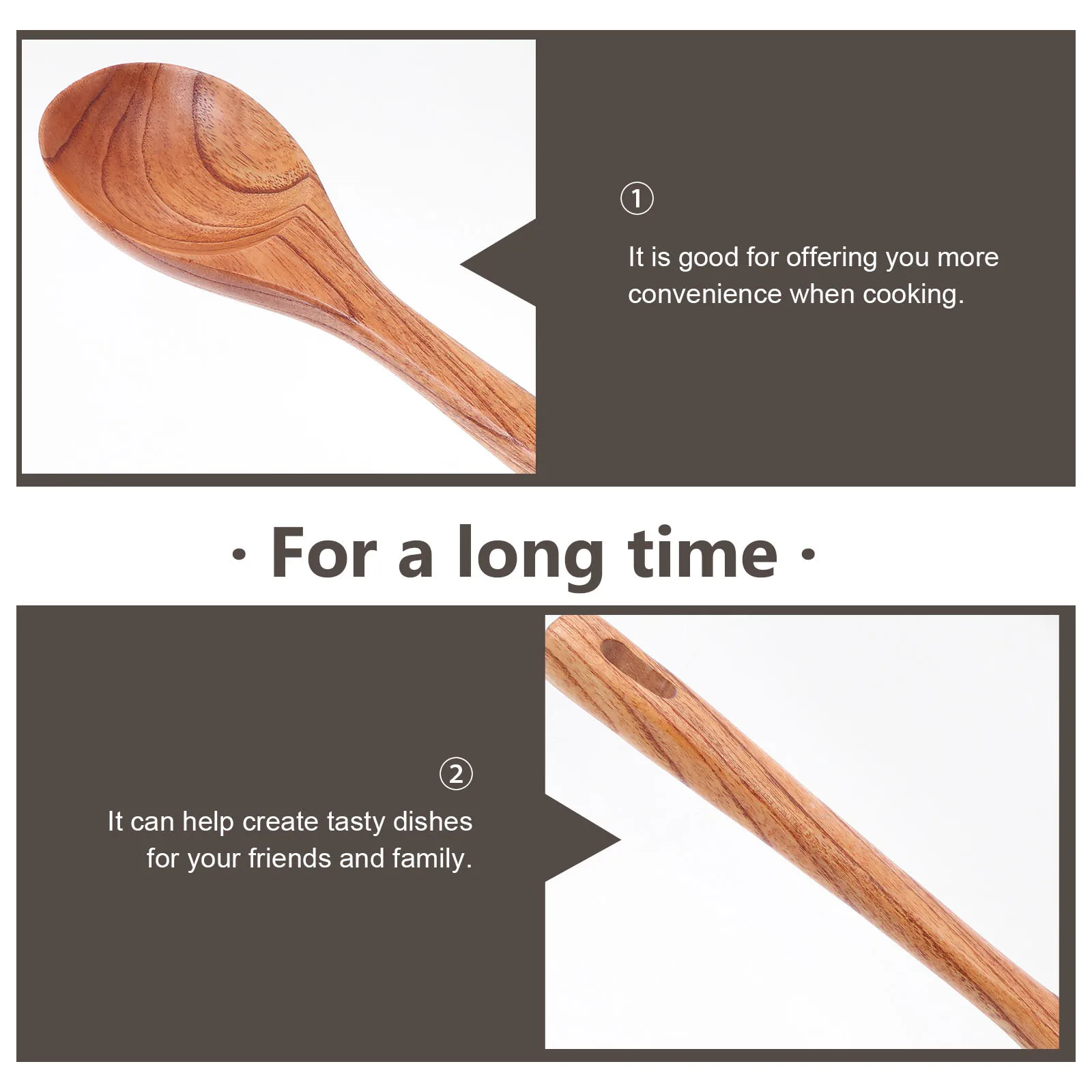 

1pc Wooden Non Stick Spoon Long Handle Natural Wood Cooking Spoon For Home Kitchen Heat Resistant Household Tool Multifunctional