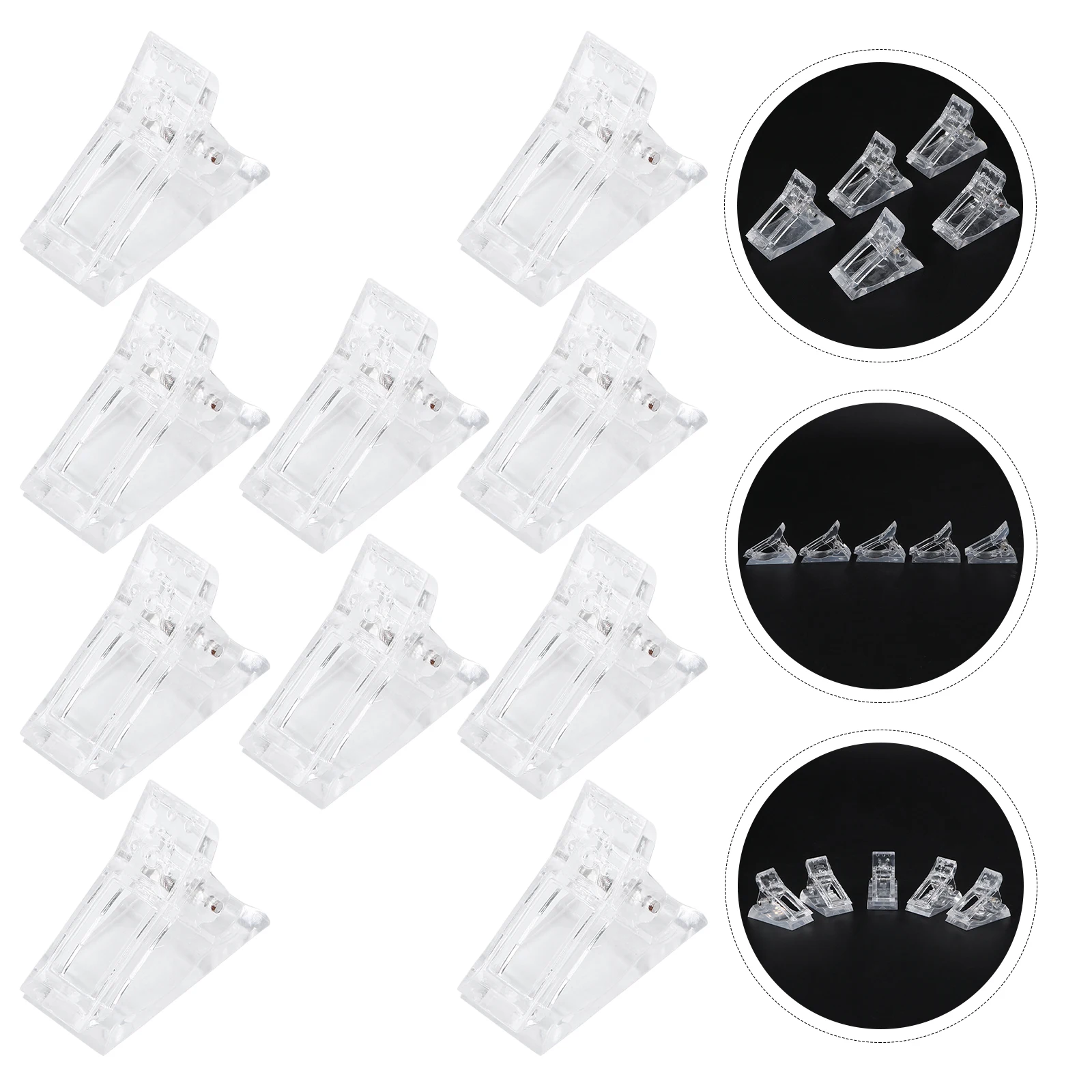 10Pcs Nail Art Fixation Clips Reusable Manicure Shaping Clamps for Polish Uv Gel Removal Lightweight Portable Salon Home Kit