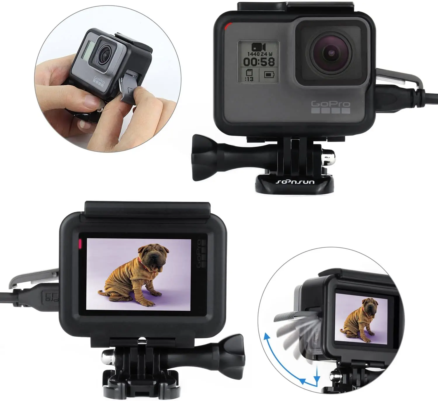 Accessori montaggio telaio protettivo scatola custodia per videocamera custodia per GoPro Hero 11 10 9 8 7 6 5 4 3 3 + Action Camera 4 5 Session