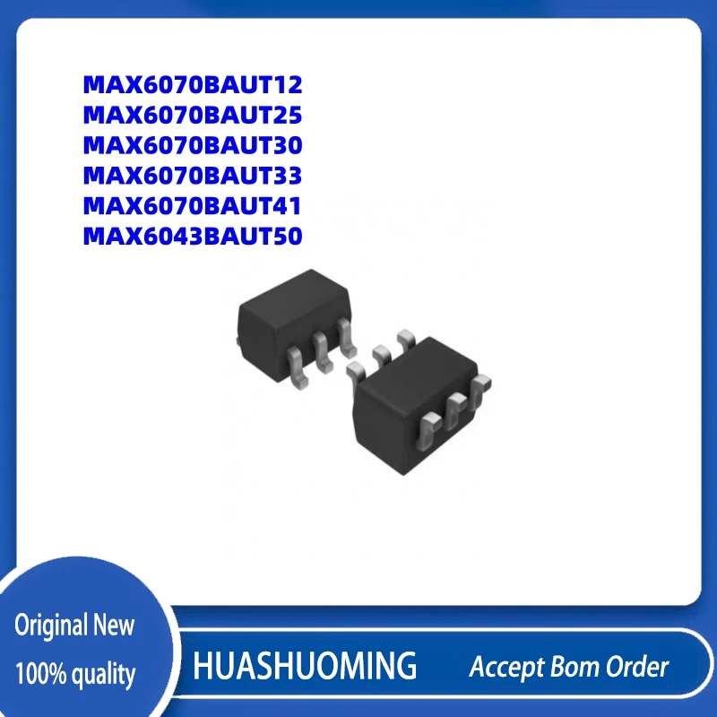 10Pcs/LOT   MAX6070BAUT12   MAX6070BAUT25    MAX6070BAUT30    MAX6070BAUT33    MAX6070BAUT41    MAX6043BAUT50 SOT23-6