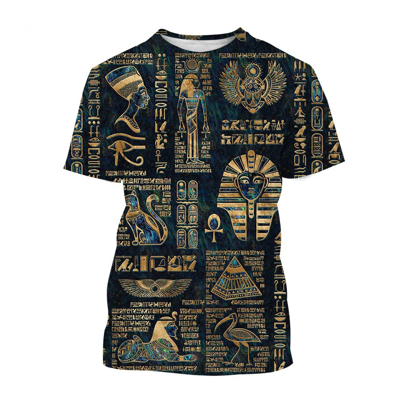 Ancient Egyptian Art T-Shirts God Eye of Egypt 3D Print Men Women New Short Sleeve T Shirt Harajuku Y2k Tops Tees Kids Clothing