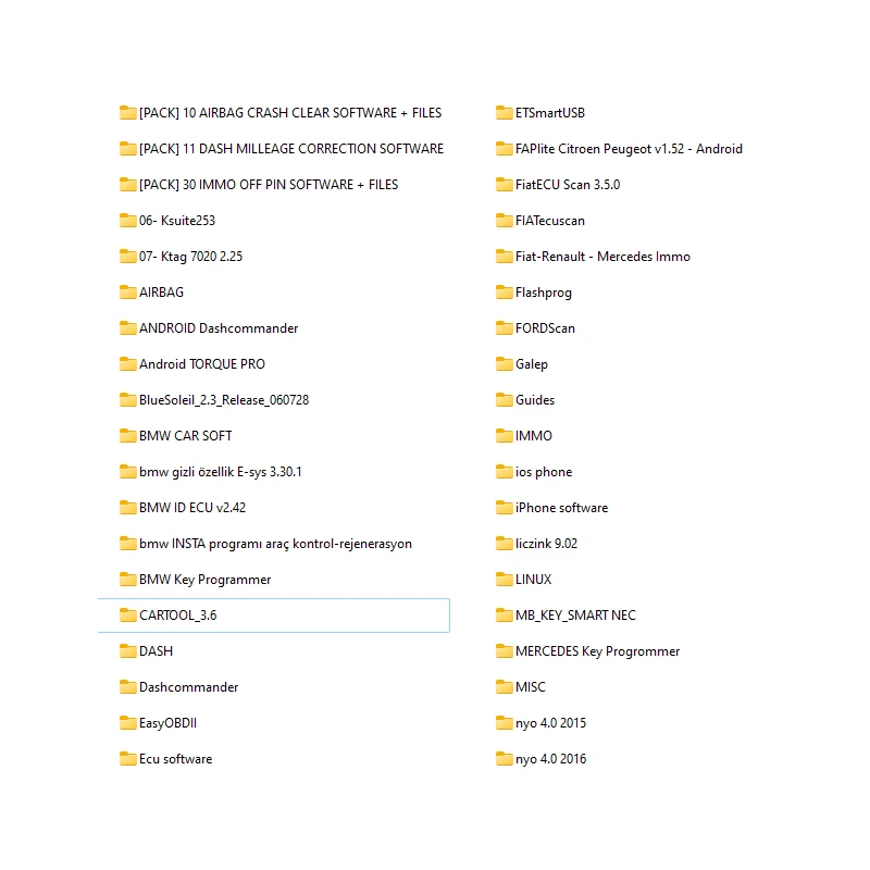 DASH MILLEAGE CORRECTION + AIRBAG CRASH CLEAR + IMMO OFF + DASH + IMMO SOFTWARES / TOTAL 32 GB Package of Software Ecu