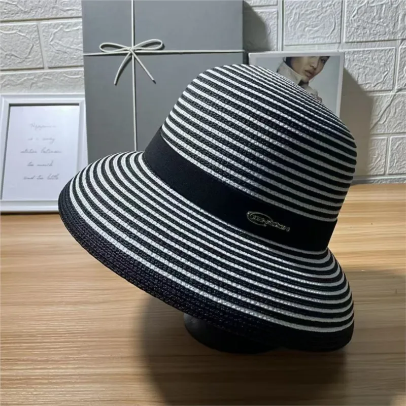 New decorative pot lid brim hat women's and shade top made of