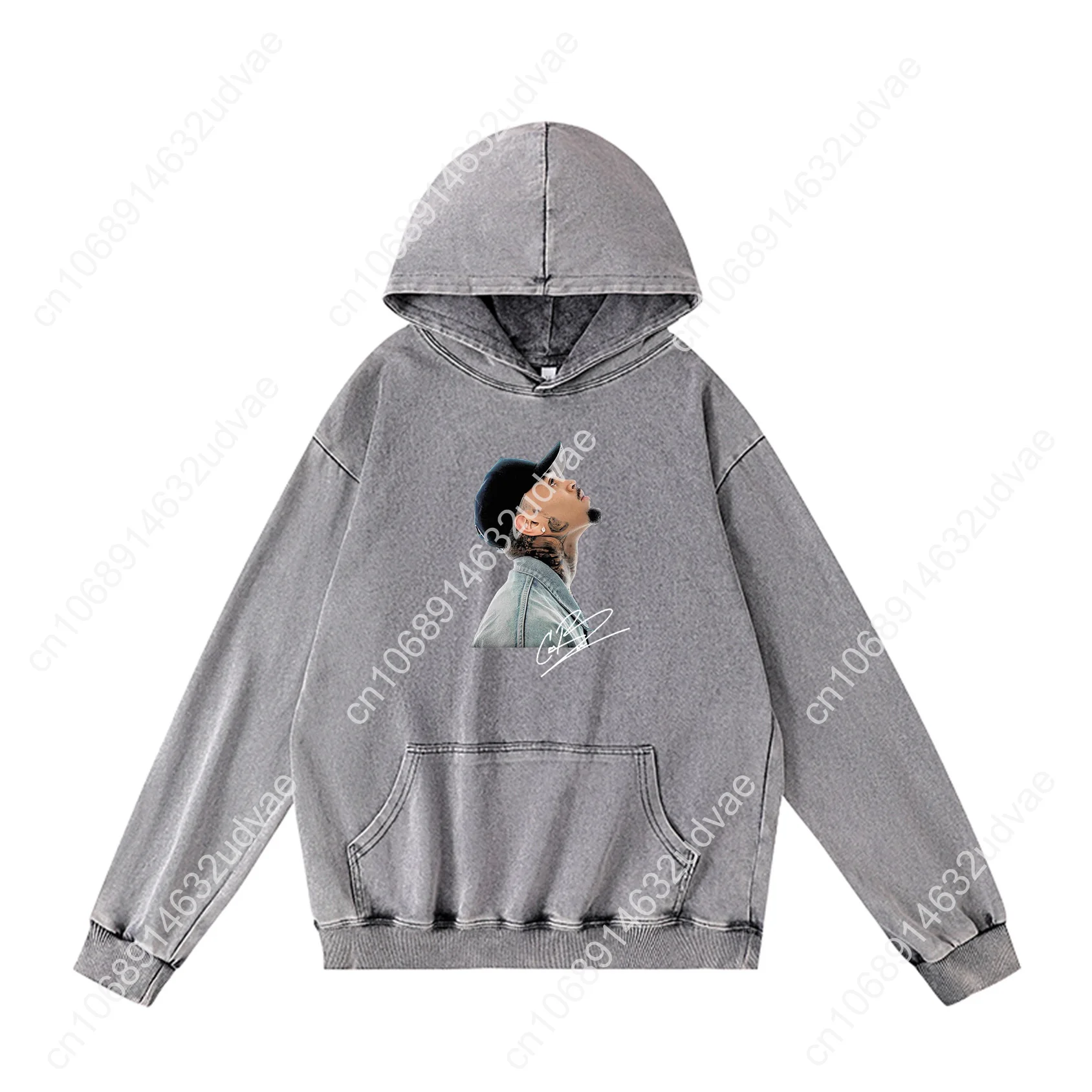 Chris Brown Hoodies Retro Hooded Sweatshirt Man Woman Teenager Vintage Pullover Sweat Shirt with Pocket Oversized Custom Tops