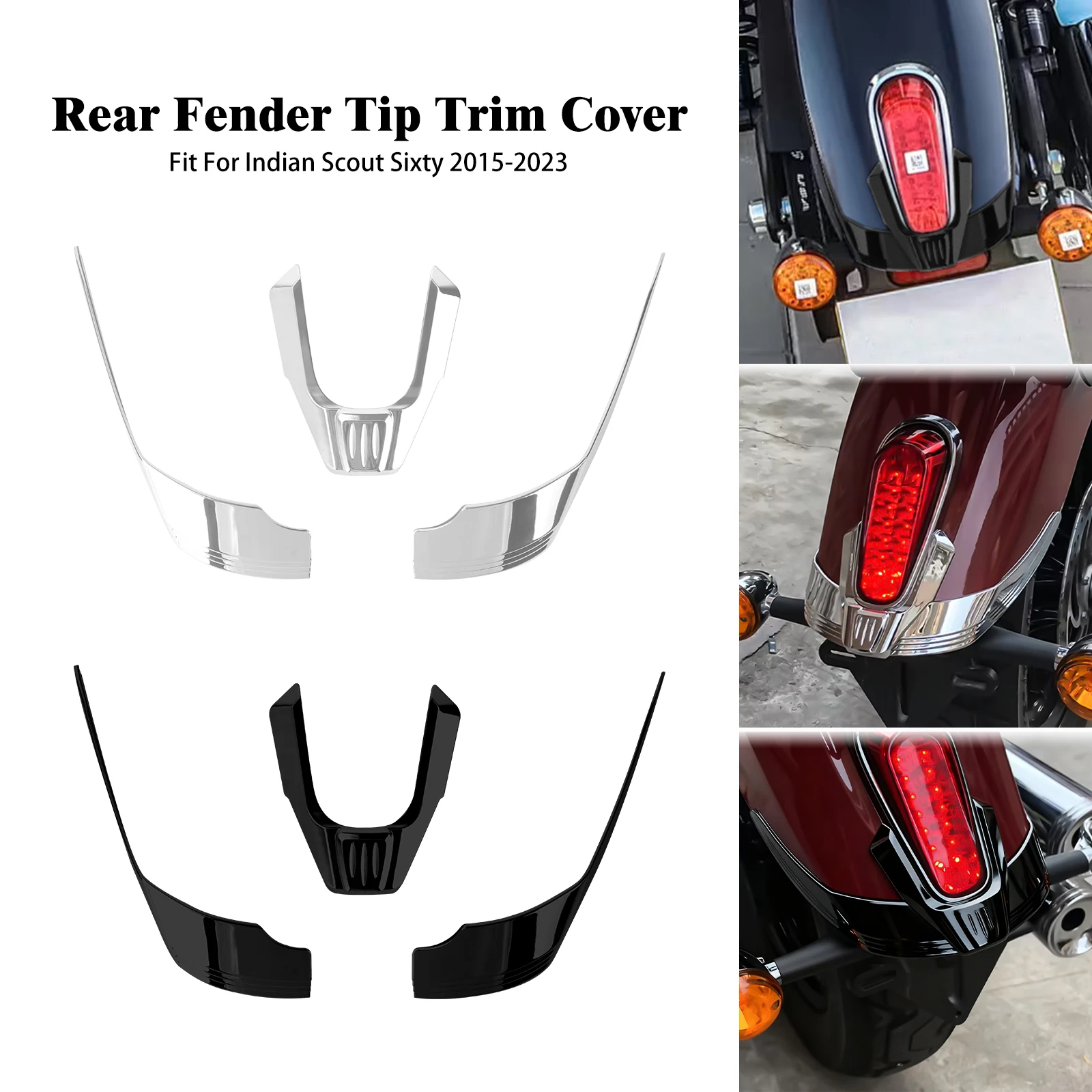 

Motorcycle Rear Fender Tip Trim Cover Splash Guard Tail End Accessories For Indian Scout Sixty 2015-2023 Scout Mudguard Trim