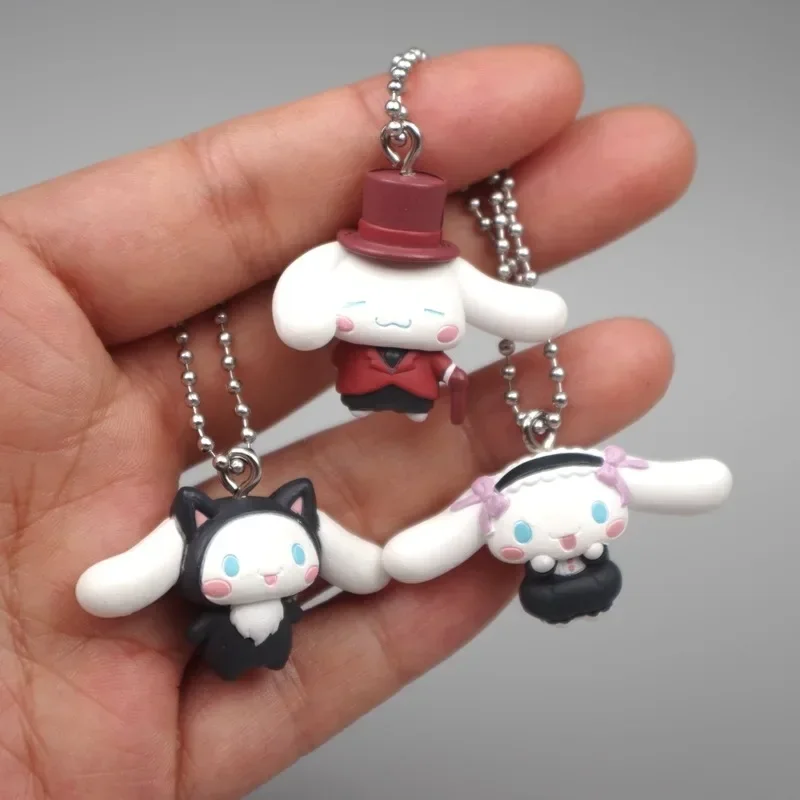 Kawaii Sanrio Cinnamoroll Capsule Ei Actie Figuur Cosplay Meid Set Sleutelhanger Diy Patch Schattig Model Speelgoed Cadeau Voor Kinderen