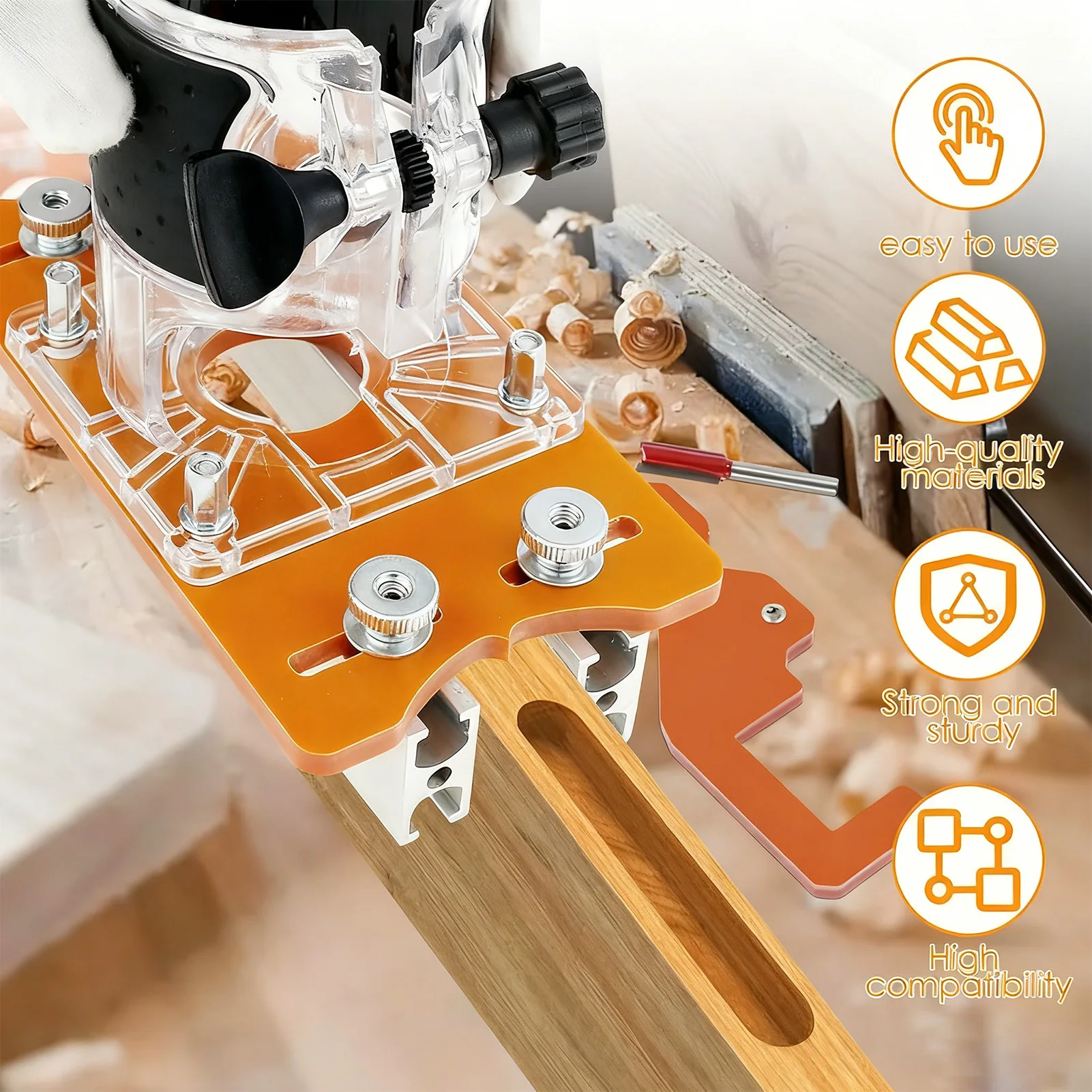 Woodworking Slotter Precision Invisible Fastener Jig for Cabinet Making Aluminum Router Template Guide Rail Tool Durable