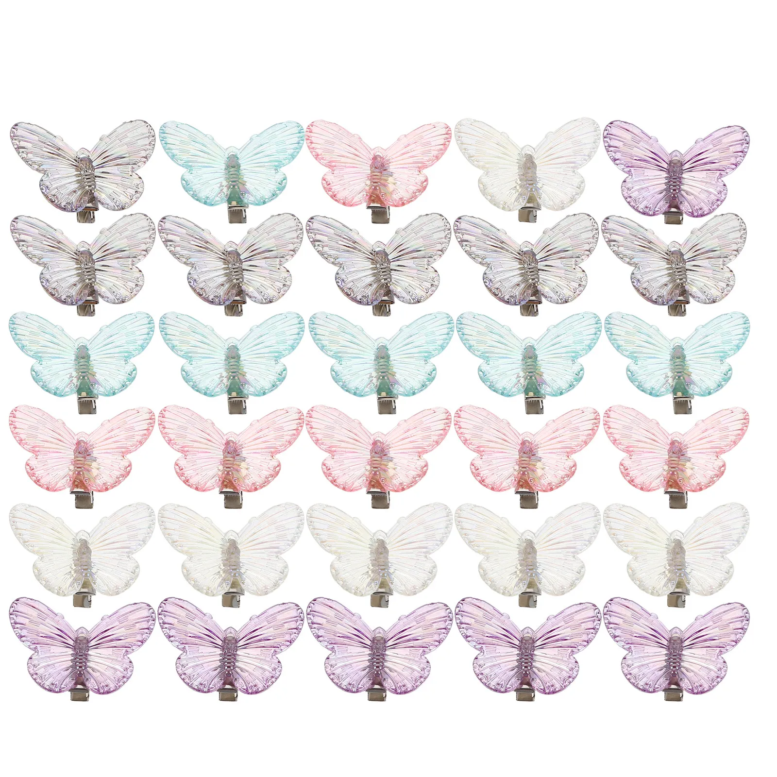 

40Pcs Crystal Butterfly Hair Clips Women Mini Clear Colourful Retro Stylish Side Bangs Barrettes French Snap Hair Styling