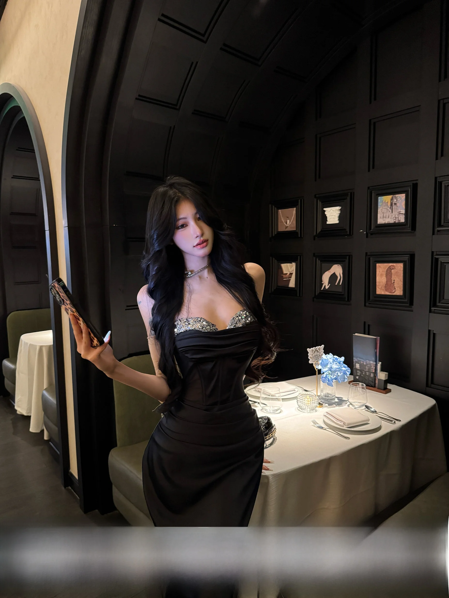 

Bla-oulder Strapl Dr Women's Winter Wrap around Skirt Sexy Sle S-ape Silhouette No-Sve Zipper Ba Closure