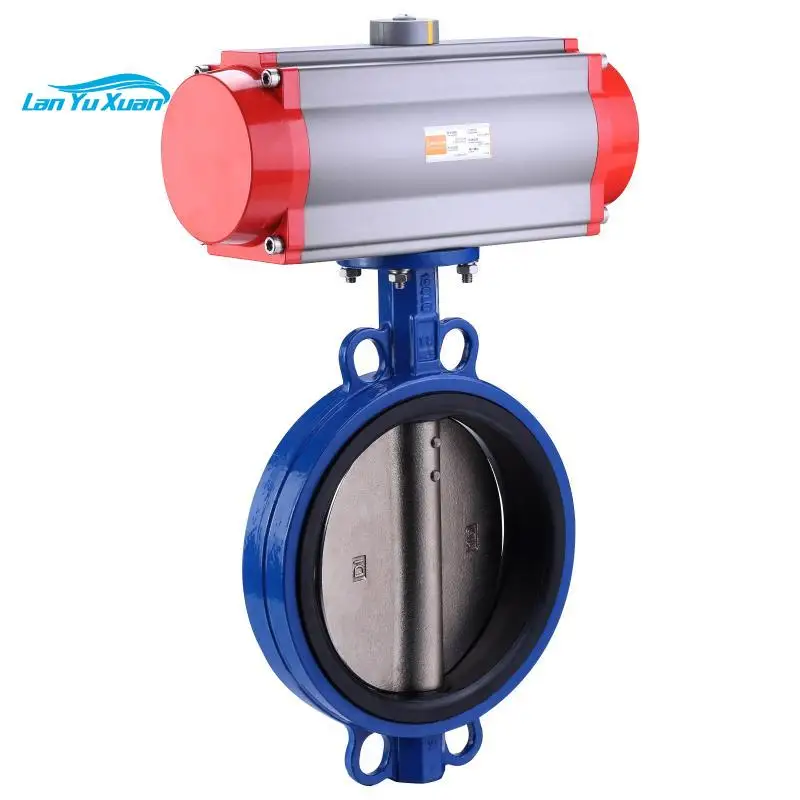 DV series high temperature pneumatic actuated  butterfly valve ss316 wafer type