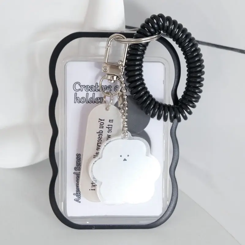 Creative Design Kpop Photocard Holder Transparent Card Holder Keychain Photo Sleeves Bus Card Student Card Case Photo Protector