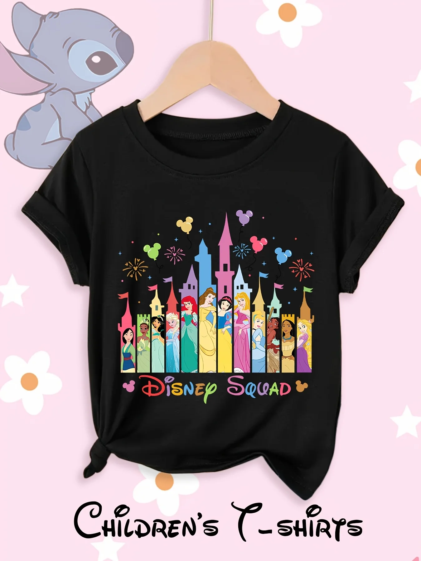 

Disney Needle Heart T-shirts for Boys and Girls, Cute Children's Clothing with Needle Patterns, Parent-child Outfits