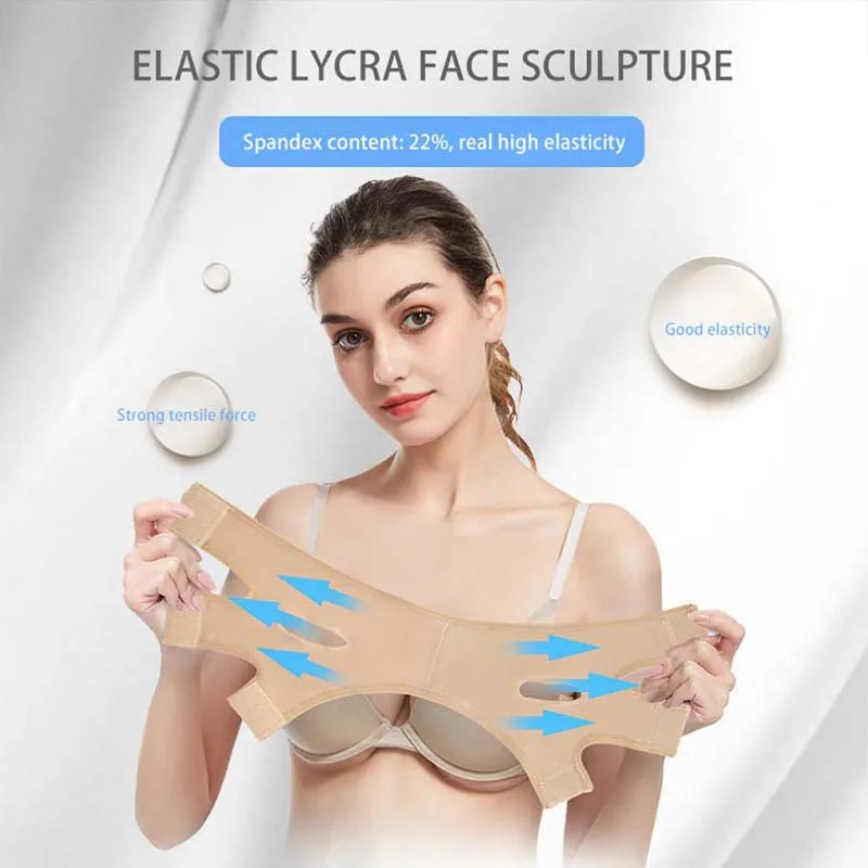 Elastic Face Slimming Bandage V Line Face Shaper Women Chin Cheek Lift Up Belt Facial Massager Strap Face Beauty Skin Care Tools