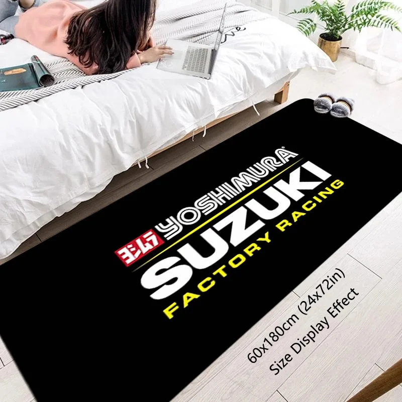 

Motorsports Large Carpet Garage Mat Racing Cool Motorcycle Display Electric Vehicle Mat Entrance Doormat Bedroom Bedside Blanket