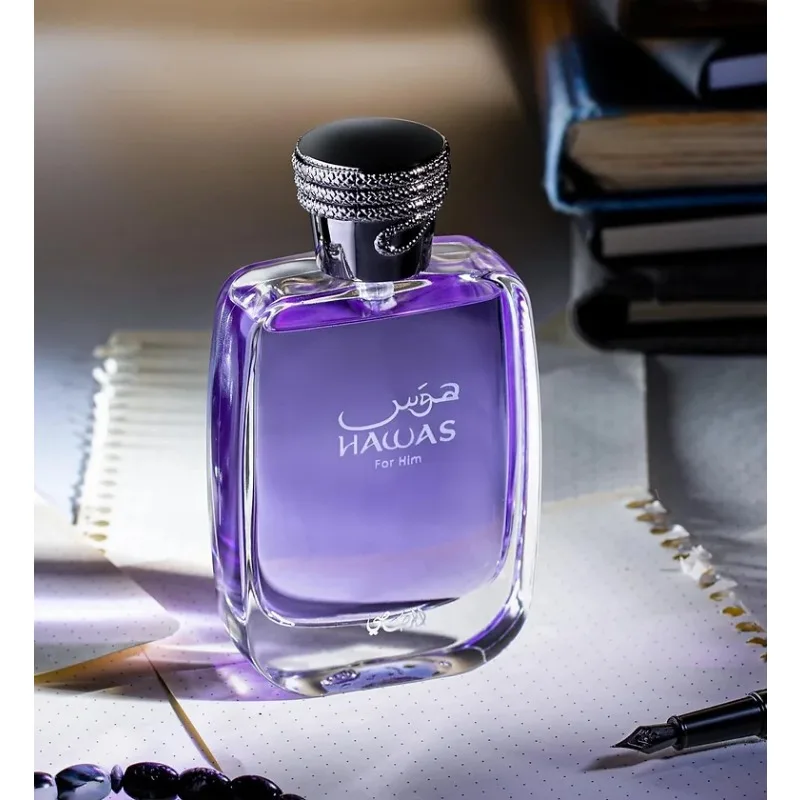 Rasasi Hawas for Him Eau de Parfum Spray 100ml عطور عربية أصلية تدوم طويلاً فيرومونات مائية عطر كولونيا مكياج