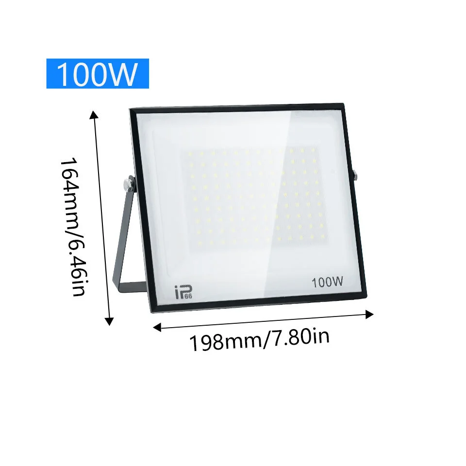 NONE 200 W LED-Flutlicht, 20 W, 30 W, 50 W, 70 W, 100 W, 150 W, 300 W, hohe Helligkeit, IP66, wasserdichte Außenbeleuchtung, LED-Strahler, Gartenfluter 3