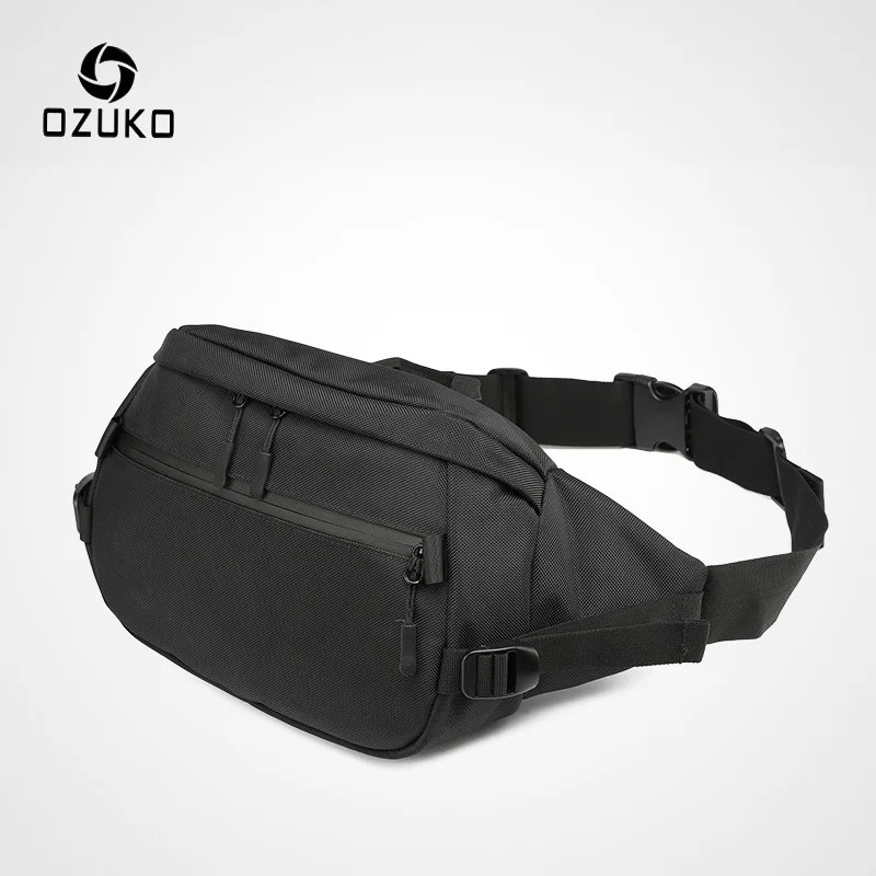 

OZUKO Male Casual Waist Packs Waterproof Fanny Pack Men Shoulder Belt Bag Phone Pouch s for Teenage Travel Chest