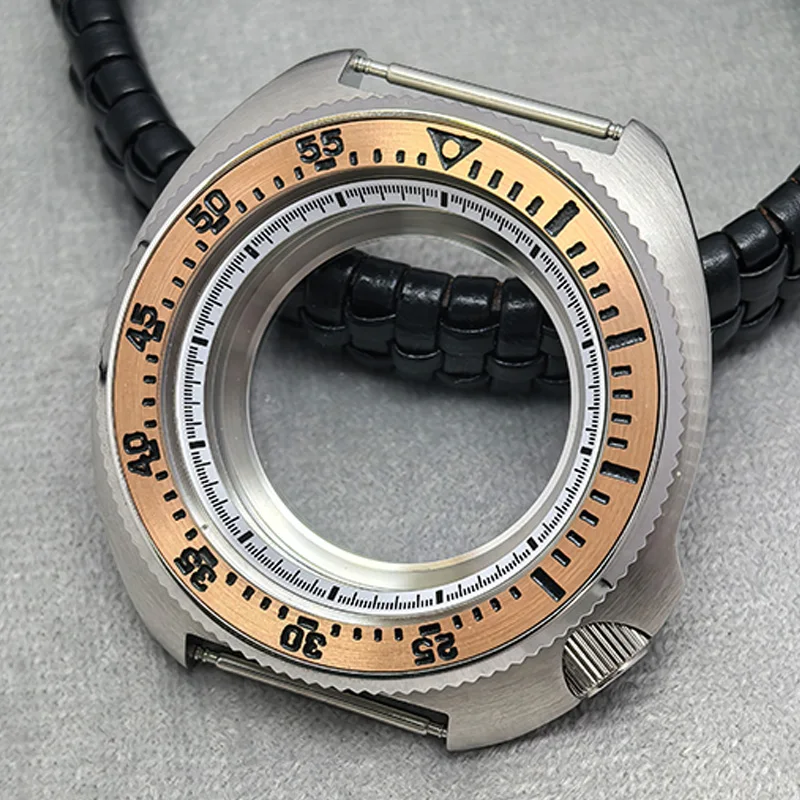 Customized 44MM Mod NH35 Case Sapphire Glass Transparent Back Fit 6105 6309 Turtle Abalone NH35 NH36 4R 7S Movement 28.5MM Dial