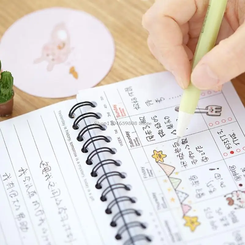 2-in-1 ฉีกขาดรายสัปดาห์ปฏิทินกันน้ำ 50 แผ่นวันที่หน้า To-do-list Pad ธุรกิจตาราง Notepad