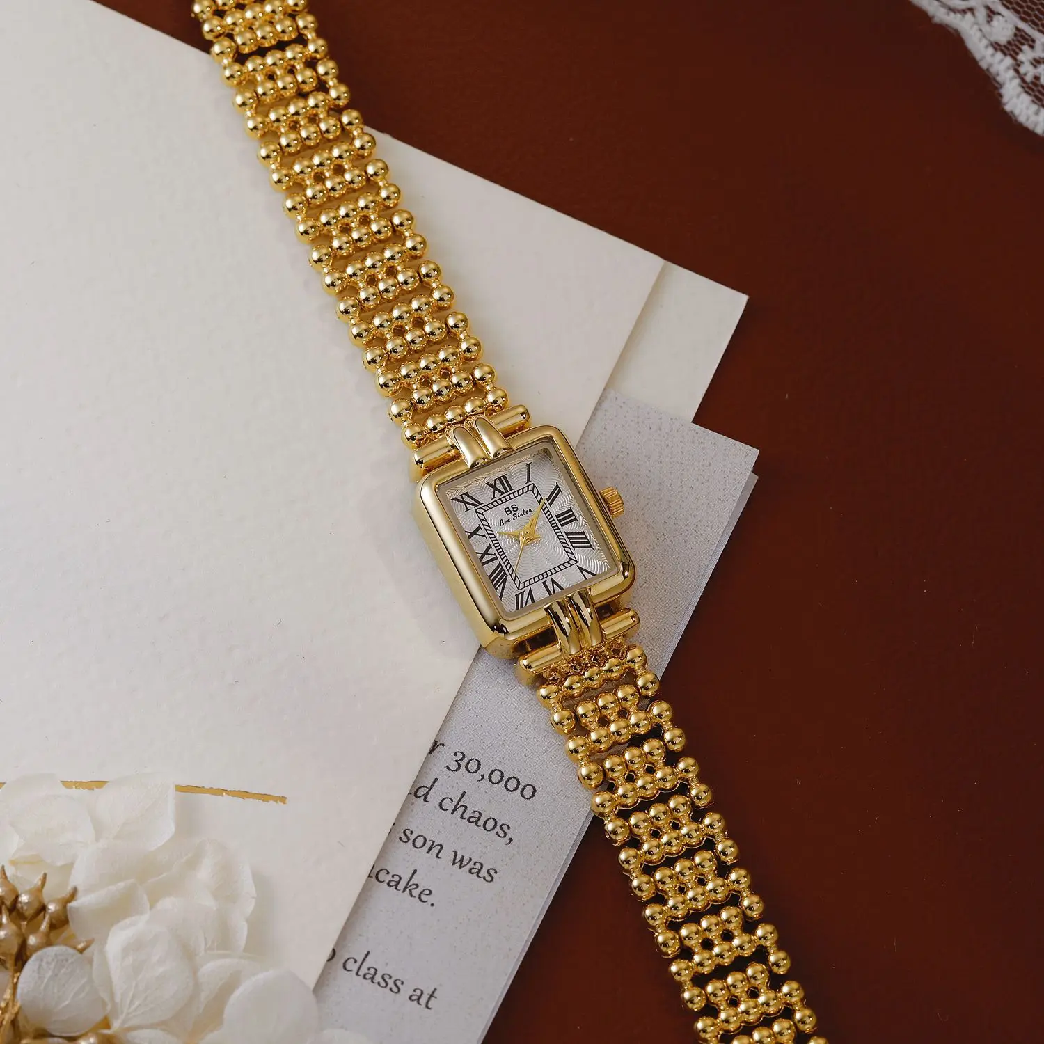 Vintage Watch Women Luxury Gold Square Quartz Watches Ladies Fashion Silver Bracelet Roman Scale Clock Gifts