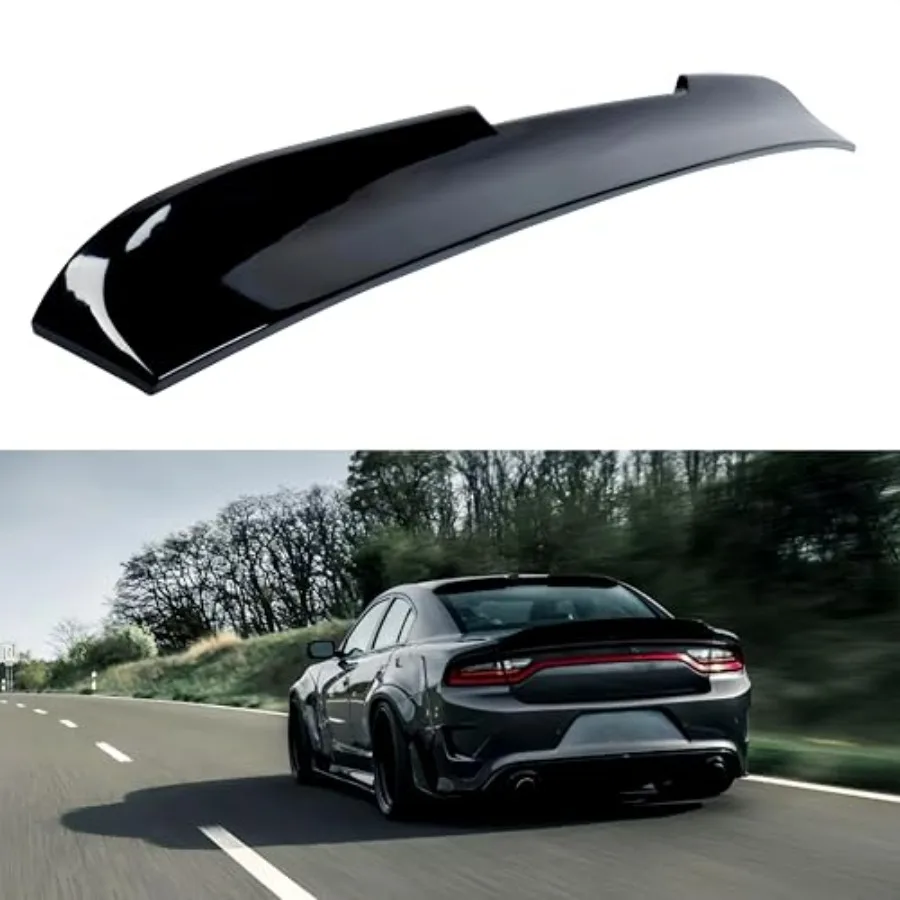 

Rooftop Rear Spoiler for 2015-2023 Dodge Charger, Glossy Black V-Style Wing, Lightweight ABS Plastic, Aerodynamic Design, Easy