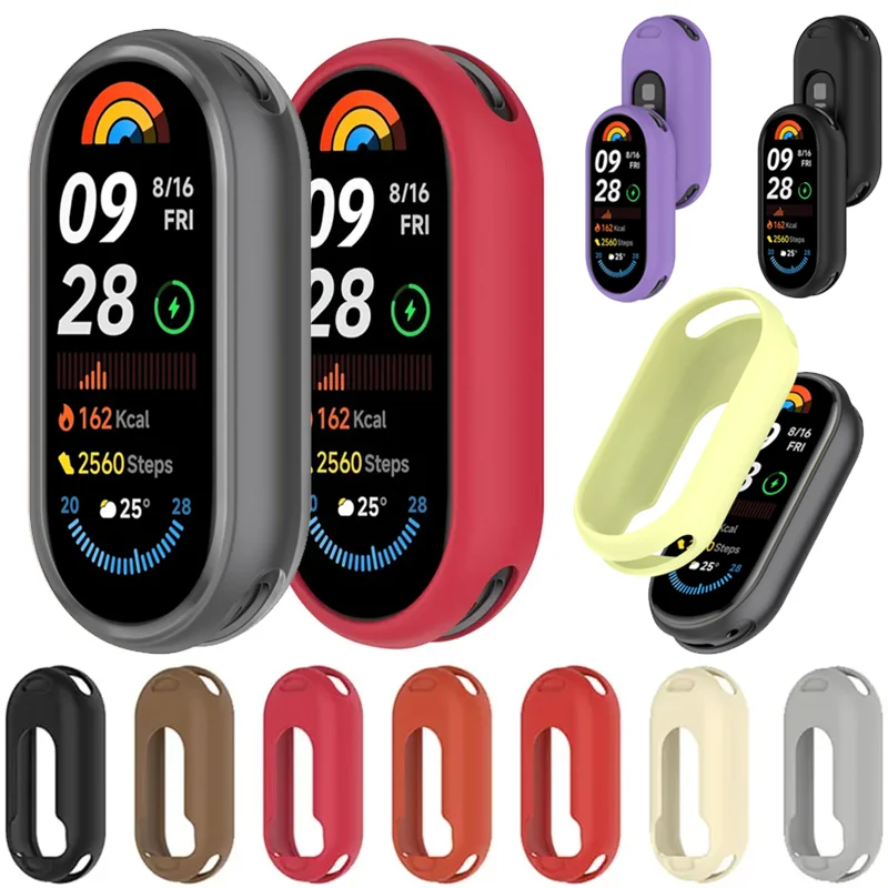 Soft Silicone Case For Xiaomi Mi Band 8 9 10 Protective ShockProof Bumper Protector Shell For Mi Band 10-9 NFC/Ceramic Accessory