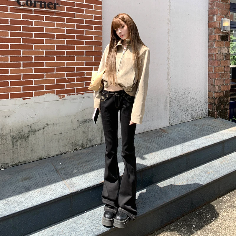 2025 New Women Stretchy Flared Jeans Lady High Waist Denim Jeans Pants Luxury Designer Classic Bell Bottoms Long Trousers Y2K